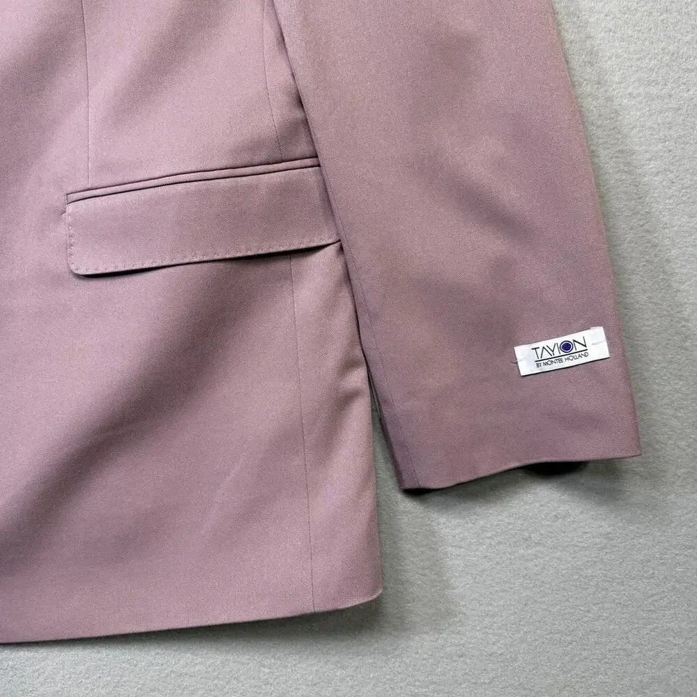 Tayion Men's Classic Fit Double-Breasted Suit Jacket Mauve, 46R $360